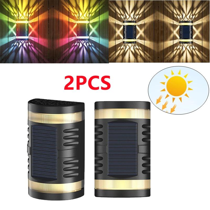 2PCS LED Solar Wall Lamp for Balcony Garden Decor Outdoor Garden Furniture Waterproof Sunlight Garden Solar Powered